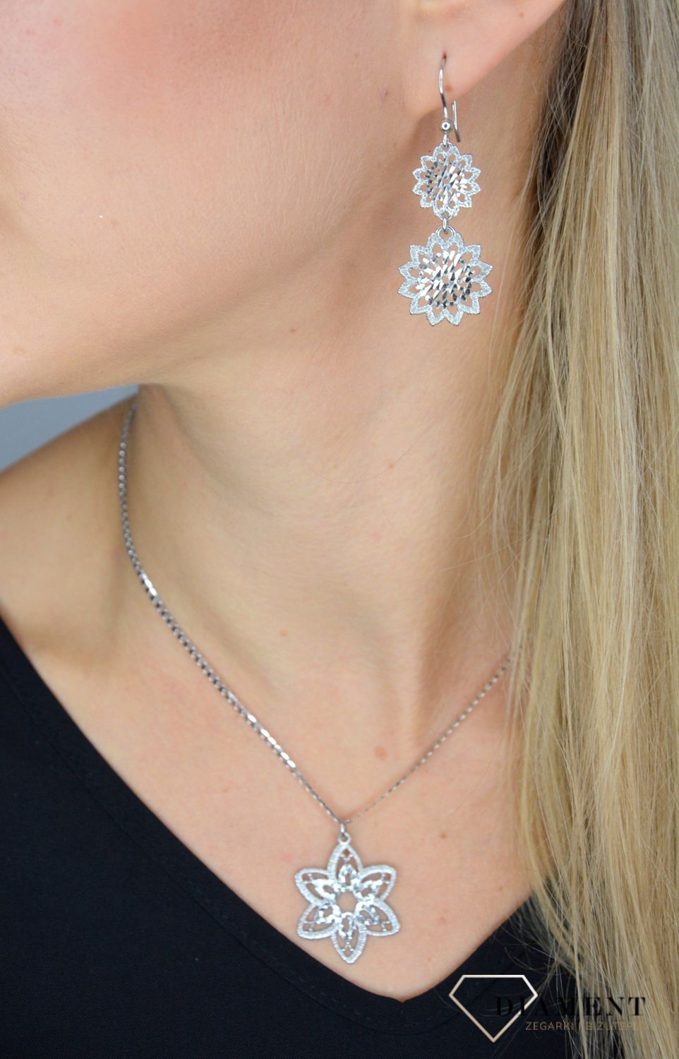 Złoty łańcuszek 585 pancerka pave białe złoto DIA-LAN-1127PAVE-585B 2,5mm.jpg